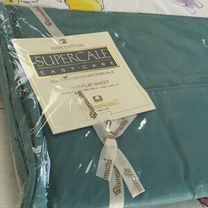 Wamsutta Supercale Easy-Care Teal Flat Sheet